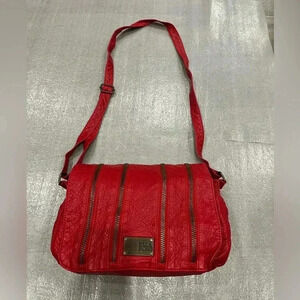 Billabong Red Leather Crossbody  Handbag